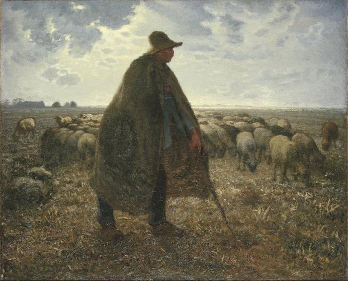 jean-francois millet Shepherd Tending His Flock Spain oil painting art